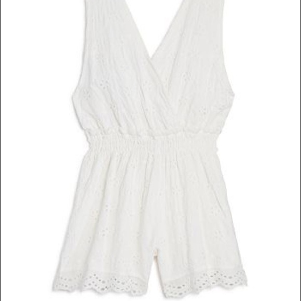Vintage Havana Girls - Ivory Eyelet Romper
